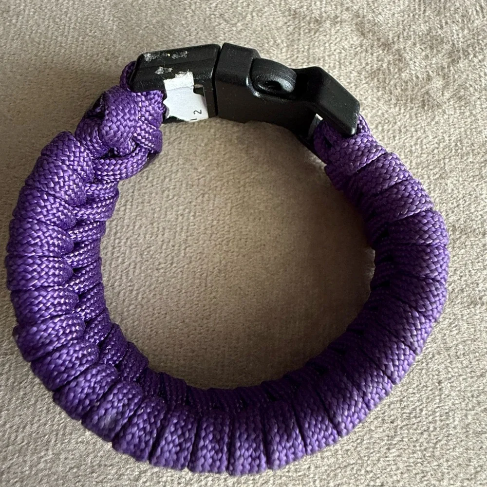 Purple Paracord Bracelet with Black Clasp